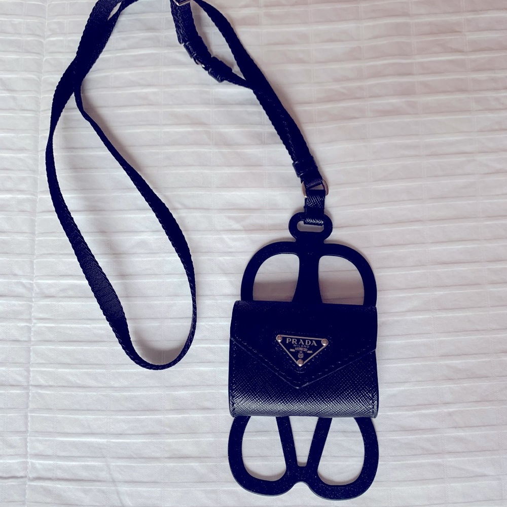 Prada iphone case w/ nylon lanyard & AirPod pouch